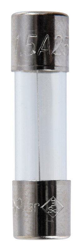 Jandorf Fast Acting Glass Fuse 1.5 amps 250 volts 1/4 in. Dia. x 1 in. L 4 pk For Max protection