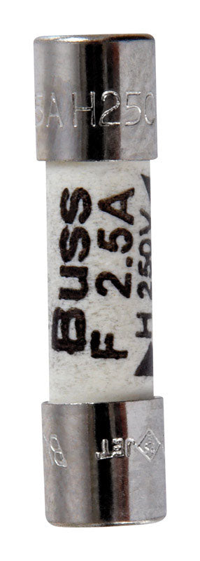 Jandorf Fast Acting Ceramic Fuse 2.5 amps 250 volts 5 mm Dia. x 20 mm L 2 pk For Max protection