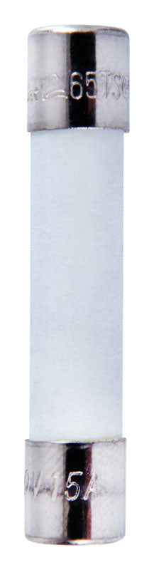 Jandorf Time Delay Ceramic Fuse 15 amps 250 volts 1/4 in. Dia. x 1-1/4 in. L 2 pk For Overload abs