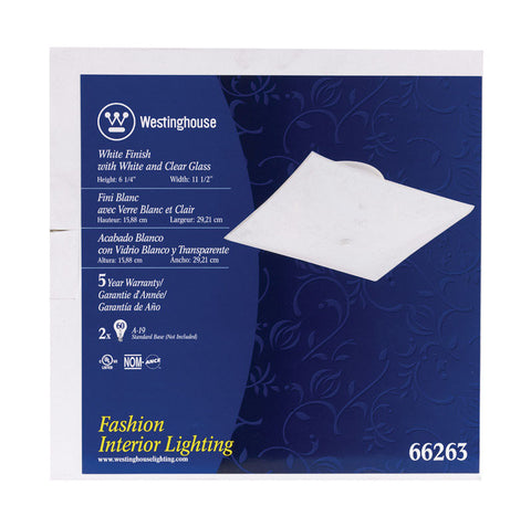 Westinghouse White Ceiling Fixture 11-1/2 in. D x 6-1/4 in. H x 11-1/2 in. W