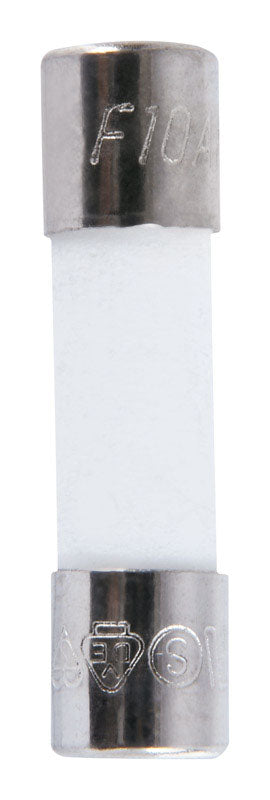 Jandorf Fast Acting Ceramic Fuse 10 amps 250 volts 5 mm Dia. x 20 mm L 2 pk For Max protection