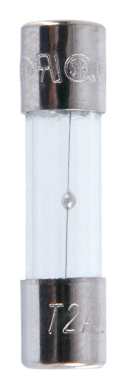 Jandorf Fast Acting Glass Fuse 2 amps 250 volts 5 mm Dia. x 20 mm L 2 pk For Max protection