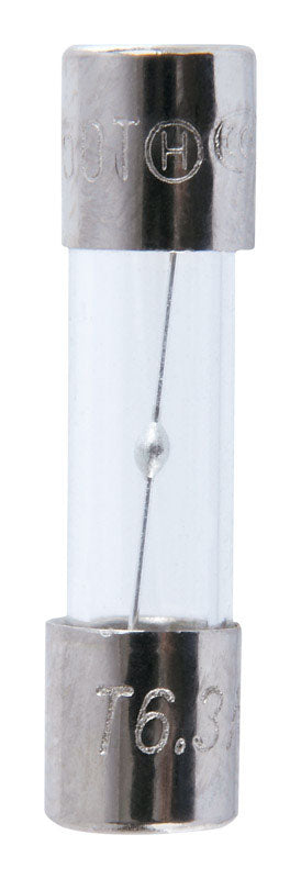Jandorf Fast Acting Glass Fuse 6.3 amps 250 volts 5 mm Dia. x 20 mm L 2 pk For Max protection