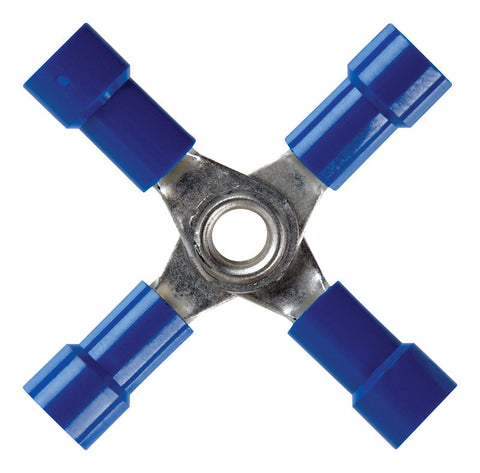 Jandorf Commercial Terminal Butt Splice Vinyl 16-14 AWG Blue 2 pk