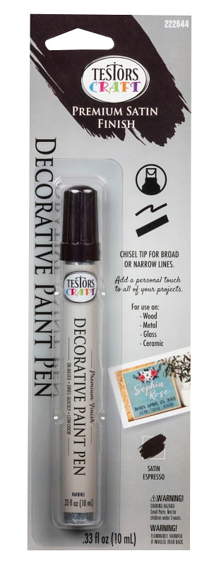 Testors 222644 Decorative Paint Pen, Chisel Tip, Espresso