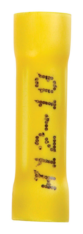 Jandorf Commercial Terminal Butt Splice Vinyl 12-10 AWG Yellow 4 pk