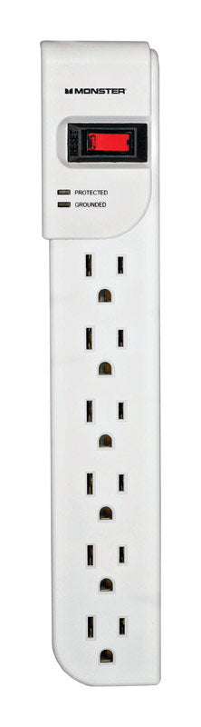 Monster Just Power It Up 4 ft. L 6 outlets Surge Protector White