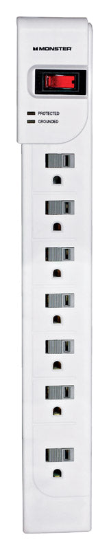 Monster Just Power It Up 6 ft. L 7 outlets Surge Protector White