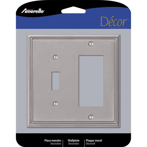 Amerelle Metro Gray 2 gang Die-Cast Metal Toggle Wall Plate 1 pk
