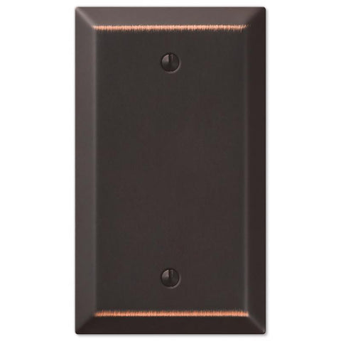 Amerelle Century Aged Bronze 1 gang Stamped Steel Blank Wall Plate 1 pk