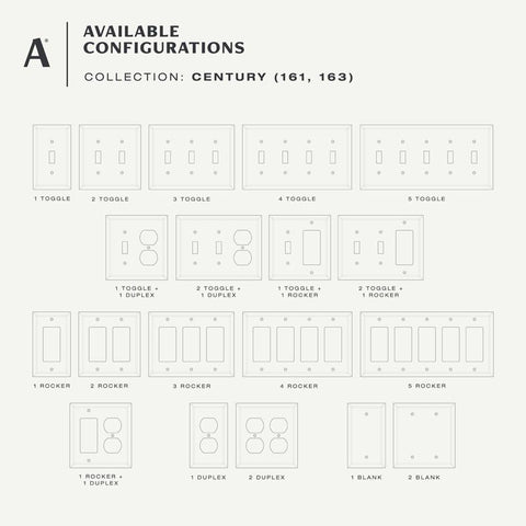 Amerelle Century Brushed Nickel 2 gang Stamped Steel Duplex Wall Plate 1 pk