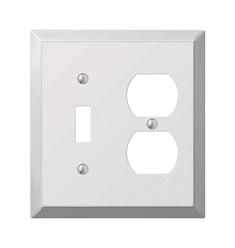 Amerelle 2 gang Polished Chrome Stamped Steel Toggle/Duplex Wall Plate 1 pk