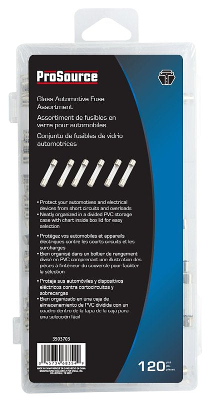 ProSource 91145 AGC Automotive Glass Fuse Assortment, 220 V, 5, 10, 15, 20, 25, 30 A