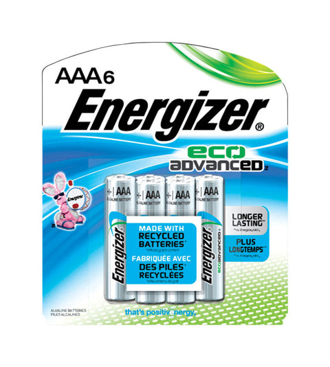Energizer Eco Advanced AAA Alkaline Batteries 1.5 volts 6 pk