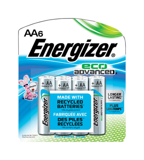 Energizer Eco Advanced AA Alkaline Batteries 1.5 volts 6 pk