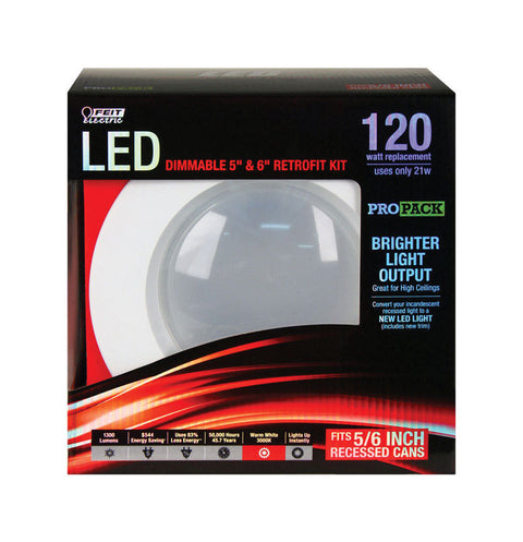FEIT Electric Retrofit Kit Module and Trim 21 watts 1300 lumens 3000 K Medium Base (E26) Warm Whi