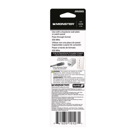 Monster Just Hook It Up 0 ft. L Category 6 Keystone In-Line Coupler