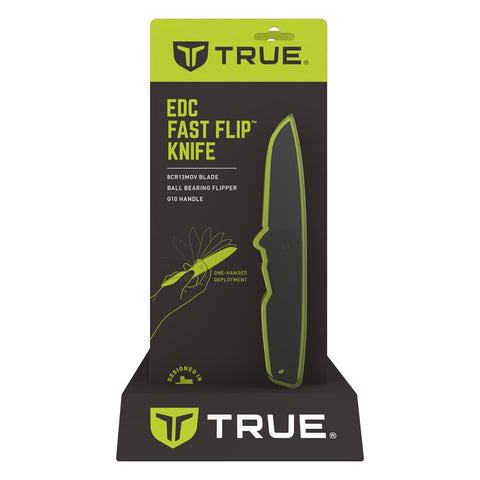 True Knives True TRU-FMK-0006 Flipper Knife, 3 in L Blade, Stainless Steel Blade ...