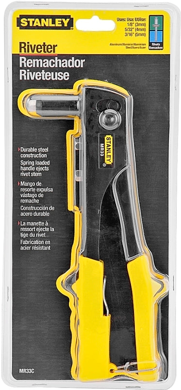 STANLEY MR33C Right Angle Riveter, Spring-Loaded Handle, Steel, 10 in ...