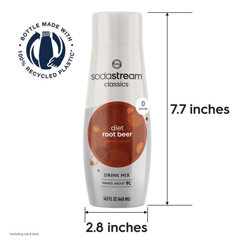 Sodastream Classics 1424204012 Soda Drink Mix, Water, Diet Root Beer, 14.9 fl-oz Bottle