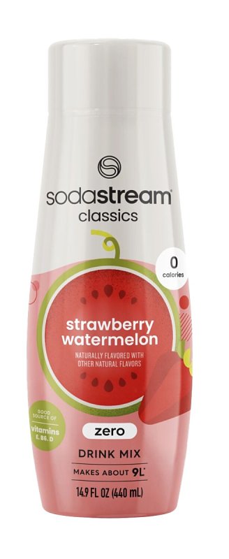 Sodastream Classics 1024267011 Zero Soda Drink Mix, Water, Strawberry, Watermelon, 14.9 fl-oz Bottle