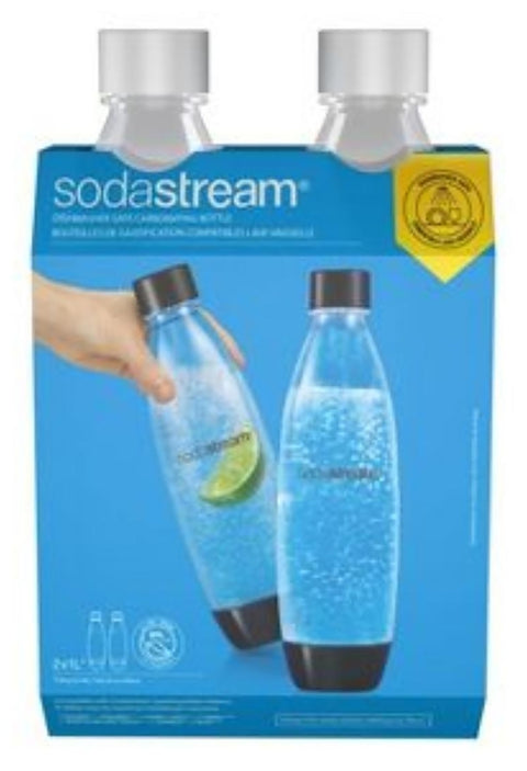 Sodastream 1741261010 Slim Carbonating Bottle, 1 L Capacity, Plastic, White, Pack of 4