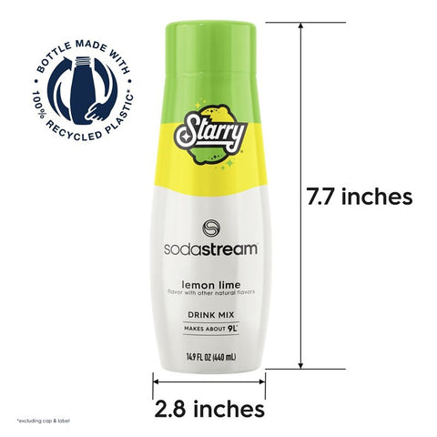 Sodastream Starry 1924225011 Soda Drink Mix, Water, Lemon Lime, 14.9 fl-oz Bottle