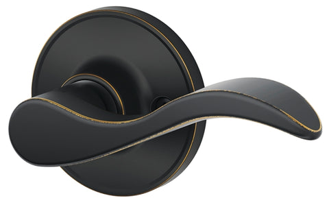 Schlage J Series J170SEV716RH Right Hand Dummy Lever, Mechanical Lock, Aged Bronze, Metal, Residential, Right Hand