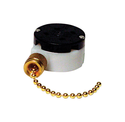 Gardner Bender Brass 6 amps Pull-Chain Switch SPTT