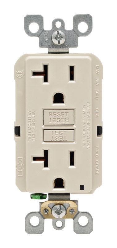 Leviton GFCI Receptacle 20 amps 5-20R 125 volts Light Almond