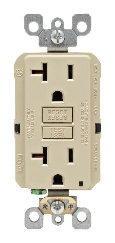 Leviton GFCI Receptacle 20 amps 5-20R 125 volts Ivory