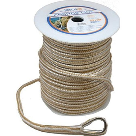 Sea Dog Premium Double Braided Nylon Anchor Line Gold/White, 1/2″ x 250'