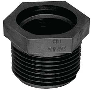 Green Leaf RB10-12P Reducing Pipe Bushing, 1 x 1/2 in, MPT x FPT, Black