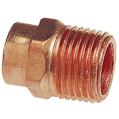 Nibco 604 Series W01250D Pipe Adapter, 3/4 in, Sweat x MPT, Copper, 700 psi Pressure