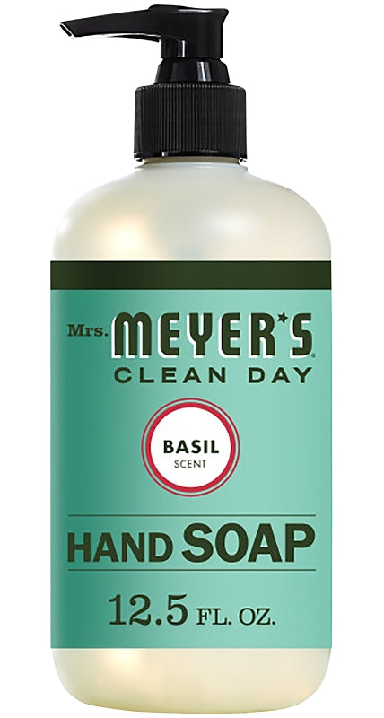 Mrs. Meyer's 14104 Hand Soap, Liquid, Colorless, Basil, 12.5 oz Bottle
