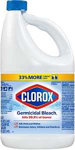 Clorox 32464 Germicidal Bleach, 81 oz, Liquid, Bleach, Pale Yellow, Pack of 6
