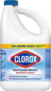 Clorox 32429 Germicidal Bleach, 121 oz, Bleach, Liquid, Pale Yellow, Pack of 3