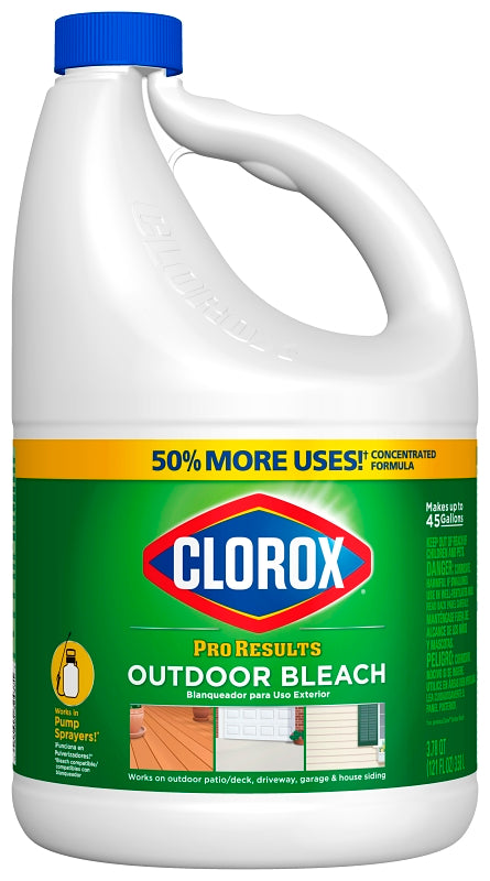 Clorox ProResults 32437 Outdoor Bleach, 121 oz, Liquid, Bleach, Pale Yellow, Pack of 3