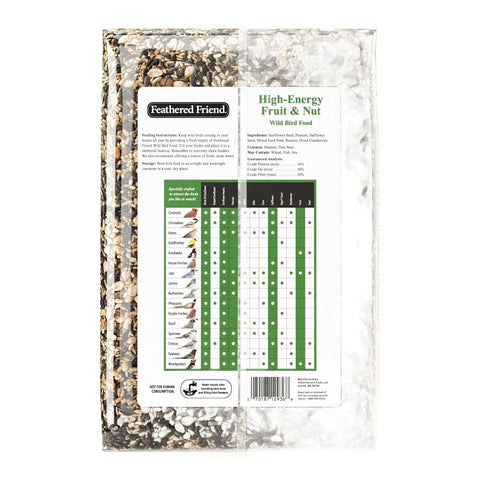 Feathered Friend 14392 Safflower Seed Fruit and Nut Wild Bird Food, 4 lb, Premium, Blended, Bag