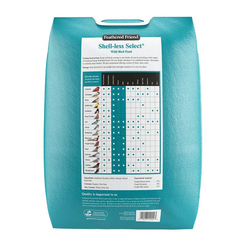 Feathered Friend Shell-less Select 14400 Sunflower Kernel Wild Bird Food, 20 lb, Premium, Blended, Bag