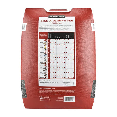 Feathered Friend 14421 Black Oil Sunflower Seed Wild Bird Food, Straight, Seed, 20 lb Bag
