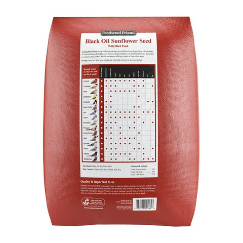 Feathered Friend 14422 Black Oil Sunflower Seed Wild Bird Food, Straight, Seed, 40 lb Bag