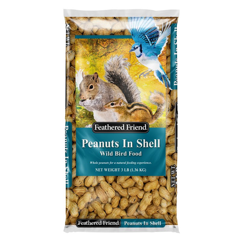 Feathered Friend 14369 Shelled Peanuts Wild Bird Food, 3 lb, Bag ...
