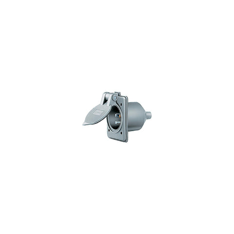 Hubbell HBL61CM64 Compact Gray Nylon Weatherproof Panel Mount Inlet
