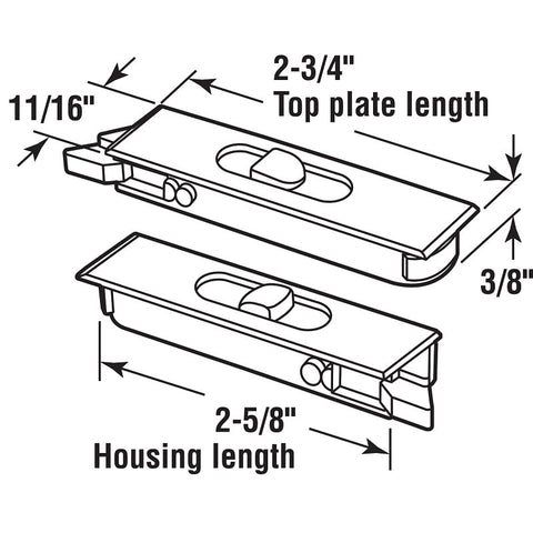Prime-Line F 2749 Tilt Latch, Plastic, White, Pack of 6