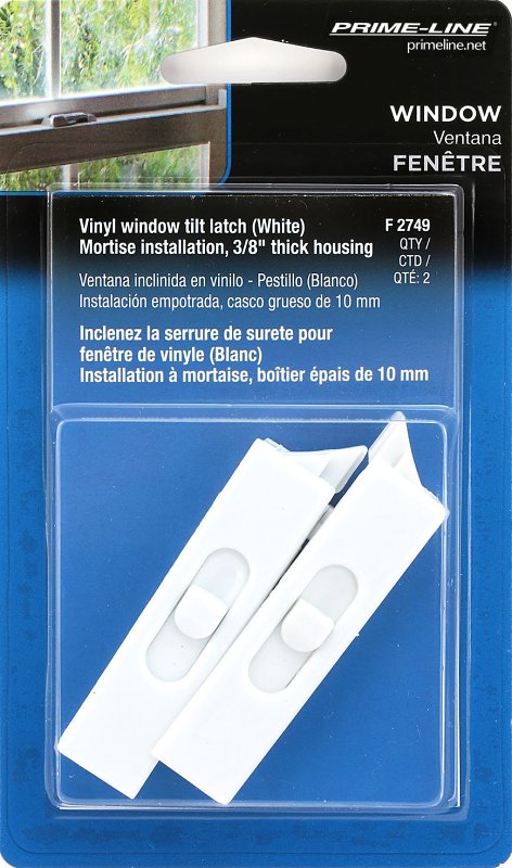Prime-Line F 2749 Tilt Latch, Plastic, White, Pack of 6