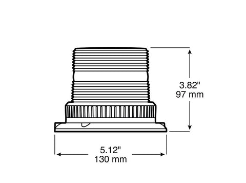 PM V764MA Micro Strobe Light, 12 V, LED Lamp, Amber Lens, 65 fpm Flash Rate