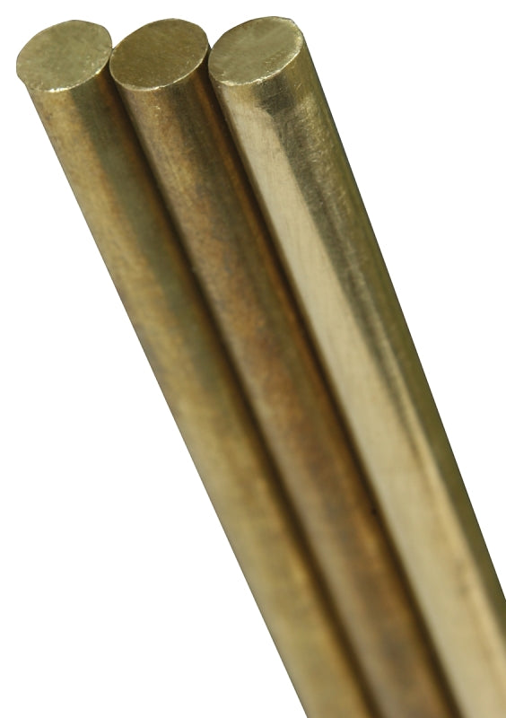 K & S 8160 Decorative Metal Rod, 1/32 in Dia, 12 in L, Brass, 260 Grad ...