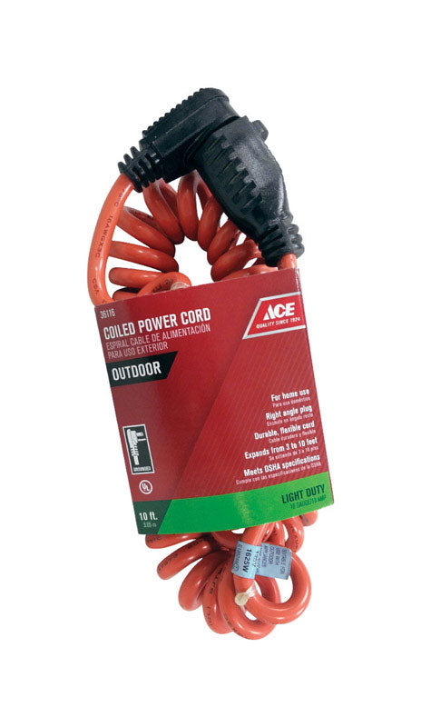 Ace Indoor and Outdoor Extension Cord 16/3 SJTW 3 to 10 ft. L Orange