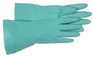 Boss B12132-L Work Gloves with Extended Cuff, L, 13 in L, Gauntlet Cuff, Nitrile, Green